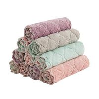 RIBITENS Soft Smooth Water Absorption Dishcloth Home Solid Dishes Bowl Cleaning Cloth Sponges Set