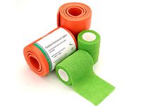 Universal Splint Roll with Self Adherent Cohesive Tape Adhesive Bandage Wrap for Sports, First Aid, Pets (Green)