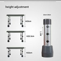 Bath Stools Aluminum Alloy Elderly Children Multi-Function Anti-Skid Adjustable Height Square, Gray