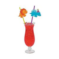 Fun Express - Little Dino Straws for Birthday - Party Supplies - Drinkware - Straws - Birthday - 12 Pieces