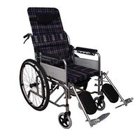 YZFGY Folding Wheelchair Completely Lying in Folding Wheelchair and Toilet Thick Steel Tube Travel Light Wheelchair Walker