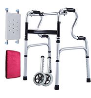 Commode Handrail Walking Aid Old Man with Seat and Wheels Thick Aluminum Alloy Disabled Rollator can Take Bath (Color : with Wheel)
