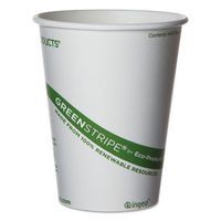Eco-Products World Art Hot Drink Cups, 12oz, White/Green, 50/Sleeve - Includes 20 sleeves of 50 cups.