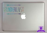 Overly Attached Decals Wanderlust Arrows Specialty Vinyl Decal Sized to Fit A 13" Laptop - Silver Metal Flake