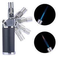 Butane Retractable Torch Lighter Soft/Jet Flame Switchable Welding Gas Torch Lighter Refillable Cigar Lighter with Safety Lock, Adjustable Nozzle and Flame