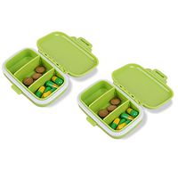 Pill-Organizer Small Travel Waterproof | 3 Removable Compartments Plastic Pill Box Case Medicine-Holder for Daily (2Pcs)