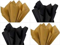 Assorted 2 Colors Winter Christmas Holiday Colors Gift Grade Tissue Paper Sheets - 15" x 20" Antique Gold & Black - Choose Package Amount (48)