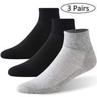 Forcool Non Binding Lightweight Ankle Diabetic Socks for Men and Women, Medium, 2 Pairs Black& 1 Pair Gray