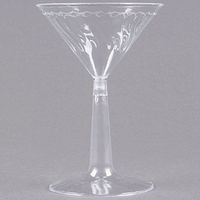 Fineline Flairware 2306 6 oz. Plastic Martini with Clear Base - 144/Case
