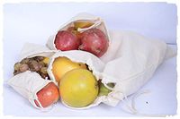 12" x 16" inch Single Drawstring Woven Fabric Environmental Friendly Bags Natural Color 100% cotton Premium Quality, Re-usable, Washable (50)