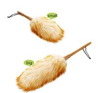 2 pack Wool Dusters with Wood Handle, for Cleaning Furniture, Sofas, TV, Cars