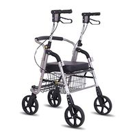 Wheel Walker Lift Brake Walker 4 Wheel Folding Walker Walking Frame with Filled Seat and Shopping Basket