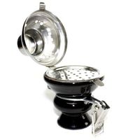 NeverXhale Hookah Accessories Shisha Narghile Tobacco Replacement Bowl with Stainless Steel Wind Cover and Reusable Charcoal Screen, Black
