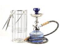 MYA QT 14" Hookah in Silver cage (Blue)