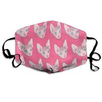 Unisex Breathable Hairless Sphynx Cat Pink Mouth Cover, Adjustable Earloop Safety Anti Dust Mouth Cover for Running Cycling Travel Skiing