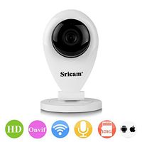  ONEVER Sricam SP009A P2P Home Wireless Wifi IP Camera Monitor with HD 720P 30fps Onvif 8M IR Night Vision Two-way Audio Motion Detection Whistle Alarm APP Notification for Android IOS Device 
