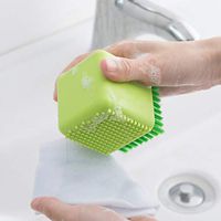 Clothes Brush Dual-Use Scrub and Silicone Convex Soft Mini Handheld Household Laundry Washing Cleaning Brush for Sports Underwear Bra Athletic Shoes Sneaker Jackets Coats Multipurpose Cleaning Tool