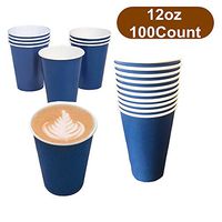 100 Pack 12 oz. Paper Hot Cold Cups Disposable Coffee Beverages Cups Party Cups for Hot and Cold Drinks Blue