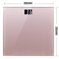 YUN HAI Square Digital Pet/Body Weight Scale with LCD Display, Large Tempered Glass Platform, Highly Accurate Bathroom Scale Support 396 Ibs, Auto ON/Off (Color : Rose Gold)