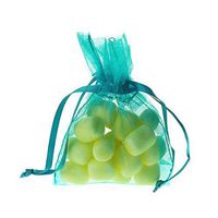 Sheer Organza Favor Pouch Bags, 12-Pack (3" x 4", Aqua)