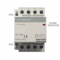 Electrodepot 63Amp NO Contactor 4 Pole, Coil 120VAC Heating or Lighting Designer Modular with Status Indicator