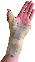 Thermoskin Carpal Tunnel Brace Wrist Support with Thumb Spica, Left, Medium, Beige
