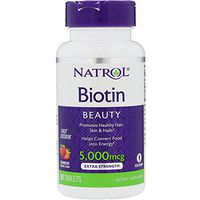 Natrol General Health Biotin 5,000 mcg Fast Dissolve, Strawberry  Flavored 90 tablets (a),pack of 2