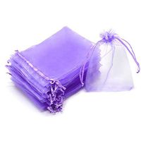 Dealglad 100pcs Drawstring Organza Jewelry Candy Pouch Party Wedding Favor Gift Bags (3x4, Light Purple)