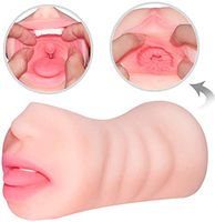 Jerma Silicone Artificial 3D Realistic Lifelike Toys Ergonomic Design Double Holes Silicone Dolls Men's Adult Toys for Men Male with 2 Entries Cup Underwear Toys, T-Shirt(Flesh)