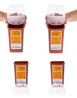 Medline Sharps Container Biohazard Needle Disposal Container - 1 Quart (Pack of 4)