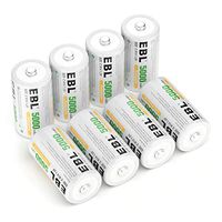 EBL Rechargeable C Batteries 5000mAh Ni-MH C Size Battery, Pack of 8