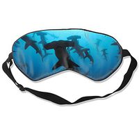 NiYoung Travel Airplane Rest Sleeping Masks - Washable Mulberry Silk Eye Mask Hammerhead Sharks, Super Soft 99% Blindfold Eye Cover with Adjustable Strap for Men Women Kids