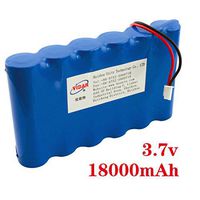 Rechargeable Lithium Ion Battery Pack - VIDAR 3.7V 18000mAh High Capacity Li-ion Battery Pack with JST PH2.54/2P Plug-in(Customizable) for Electronics,Toys,Lighting,Equipment