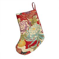 Japanese Print Spring Bird Flowers On Mono Cool Xmas Socks Hanging Decoration Candy Bag Party Holiday Christmas Santa Claus Home Decor Gift