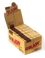 1 box - RAW Single Wide 68mm CONNOISSEUR Natural Rolling papers ORGANIC + TIPS