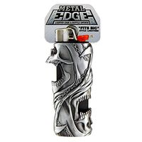 Metal Lighter Case for BIC Lighters, Lighter Protector and Bottle Opener - Skull with Chains