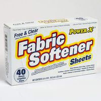 Fabric Softner Sheets 40 Count Free & Clear Scent Power X, Case of 12