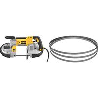 DEWALT DWM120 10 Amp 5-Inch Deep Cut Portable Band Saw with DEWALT DW3983 .020-by-44-7/8-Inch 18 TPI Portable Band Saw Blade, 3-Pack