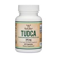 TUDCA Liver Support Supplement, 500mg Servings, Liver Health Aid for Detox and Cleanse (60 Capsules, 250mg) Genuine Bile Acid TUDCA With Strong Bitter Taste by Double Wood Supplements