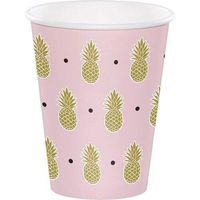 Creative Converting 332540 Golden Pineapple Party Cup, 9oz, Multicolor