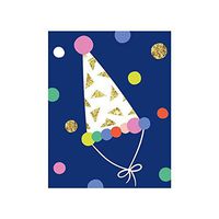 Caspari Party Hats Gift Enclosure Cards in Blue Foil, 20 with Envelopes