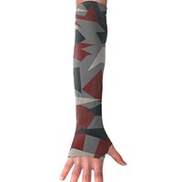 PINK CACTUS Red And Black Camouflage Sports Arm Sleeves With Thumb Holes Anti-uv Sun Protection Golf Driving Sports Arm Sun Sleeves Gloves For Women Men