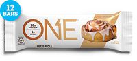 ONE Protein Bars, Cinnamon Roll, Gluten Free Protein Bars with 20g Protein and only 1g Sugar, Guilt-Free Snacking for High Protein Diets, 2.12 oz (12 Pack)