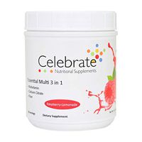 Celebrate ENS Essential Multi 3 in 1 Drink Mix Multivitamin Calcium and Fiber - Raspberry-Lemonade - 60 Serving Tub