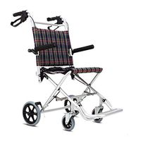 Walkers Folding Shopping Trolley Portable Aluminum Elderly Wheelchair Children Ultra Light Travel Wheelchair Gift (Color : Silver, Size : 724995cm)