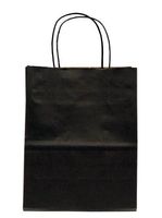 Premier Packaging AMZ-295015 15 Count Pinstripe Shopper Gift Bag, 8.25 by 10.5-Inch, Black