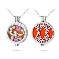Crystal Love Footprint Aromatherapy Essential Oil Diffuser Necklace Hollow Quote Locket Pendant Jewelry for Bridesmaid,3 Felt Pads
