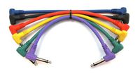 Kirlin 6-Color, 1foot Right-Angle 1/4" Mono TS Male to Male Effects Pedal Instrument Patch Cable