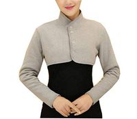 George Jimmy Prevent Arthritis Pain Thin Shoulder Warmers Long Sleeve Cardigan Shrug XXL Size(Gray)