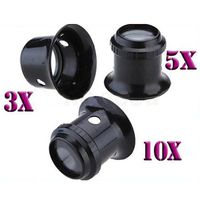 3PCS Watch Eyes Loupe 3X 5X 10X Jeweller Optical Glass Magnifier Magnifying Tool